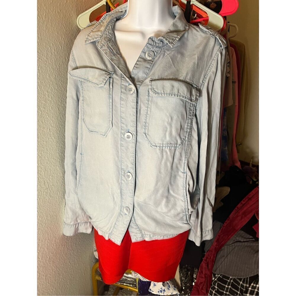 Denim Button Down Long sleeve Blouse